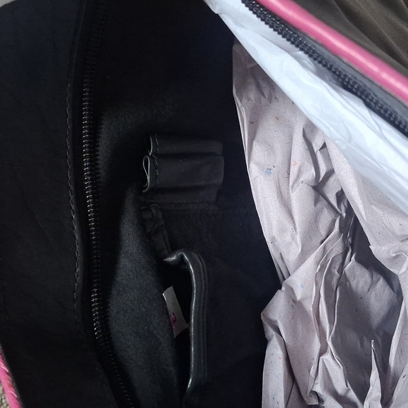 Scully Rock N' Roll Black and Pink Embroidered/Leather Shoulder Bag - Picture 7 of 8